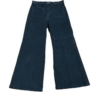 Nili Lotan Florence Black Corduroy Wide Leg Pant SZ 8 31x29 Stretch # 2609988